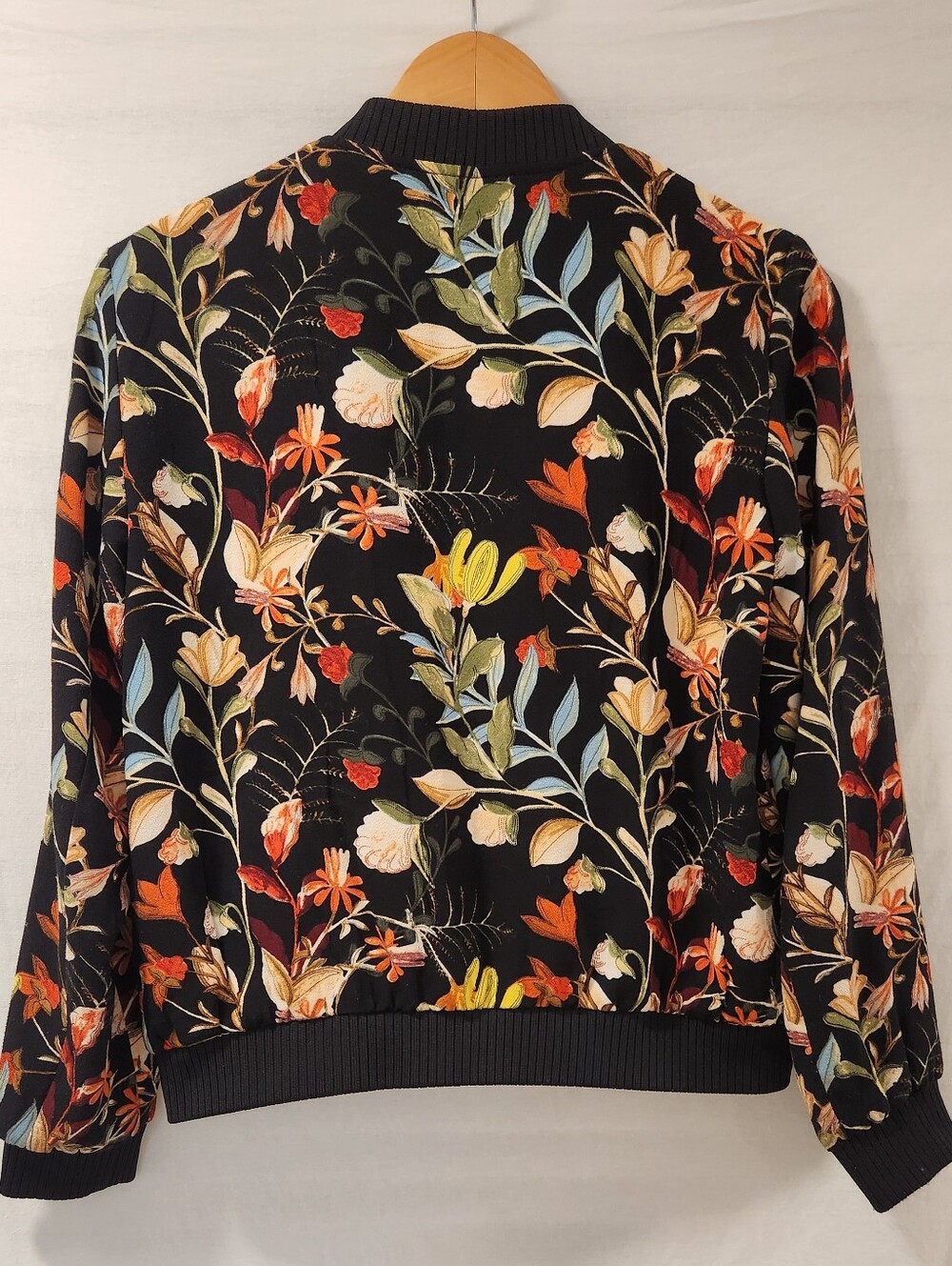 Zara Trafaluc Floral Bomber Jacket Size M - Picture 5 of 8